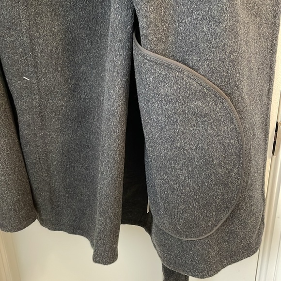 NWT Vince Wool-Blend Tie-Front Hooded Coat - Picture 7 of 8